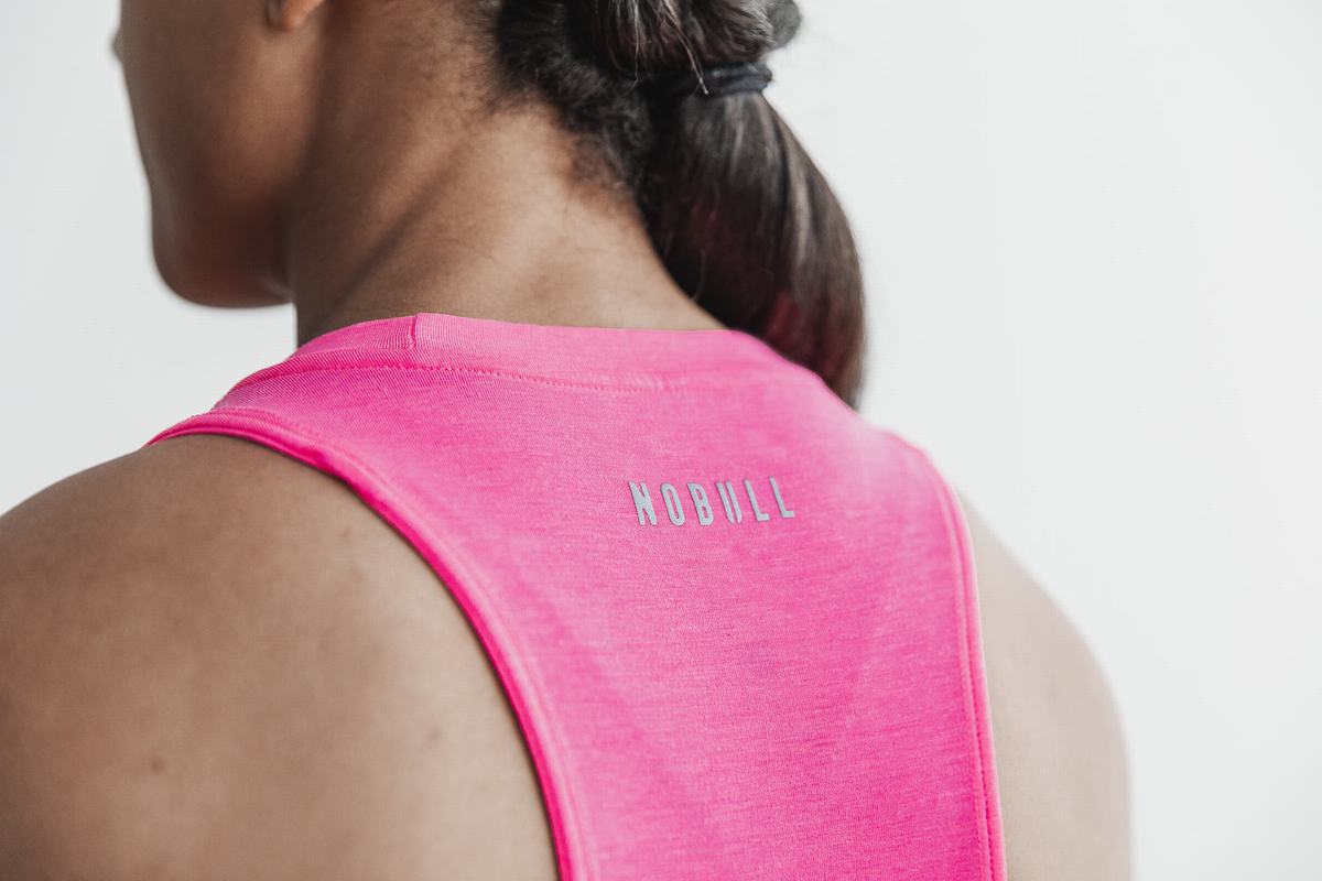 Nobull Wodapalooza High-Neck Women's Tank Tops Pink | Australia (ER7890)